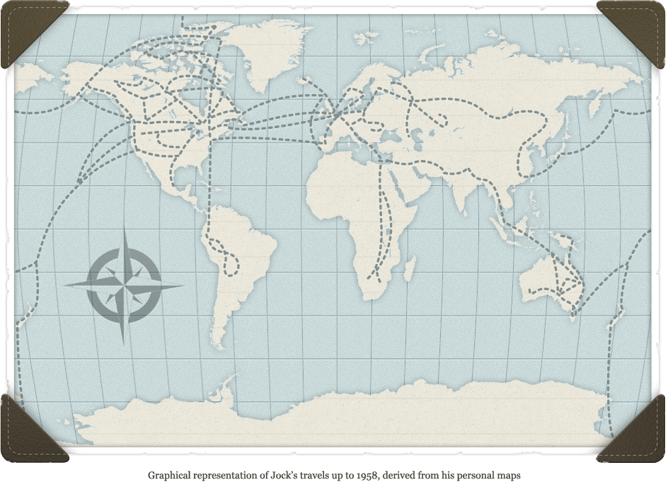 A map of Tuzo's travels